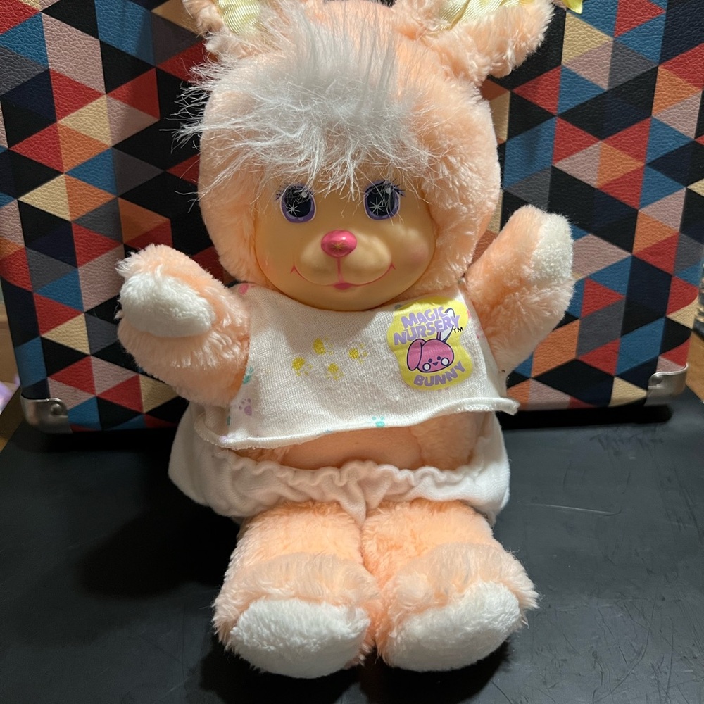 Vintage Magic Nursey Pets 1990 Mattel Bunny Peach Plush Nostalgia Collectible